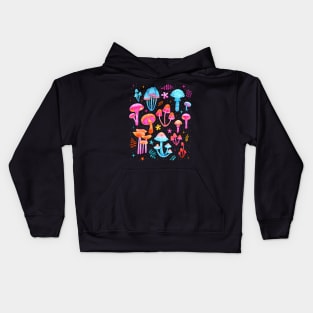 Trippy Watercolor Mushrooms Kids Hoodie